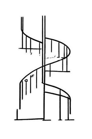 有沒有螺旋樓梯的簡筆畫教程？（有沒有螺旋樓梯的簡筆畫教程,掌握透視和分段技巧就能畫出來）