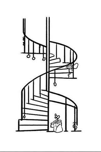 有沒有螺旋樓梯的簡筆畫教程？（有沒有螺旋樓梯的簡筆畫教程,掌握透視和分段技巧就能畫出來）