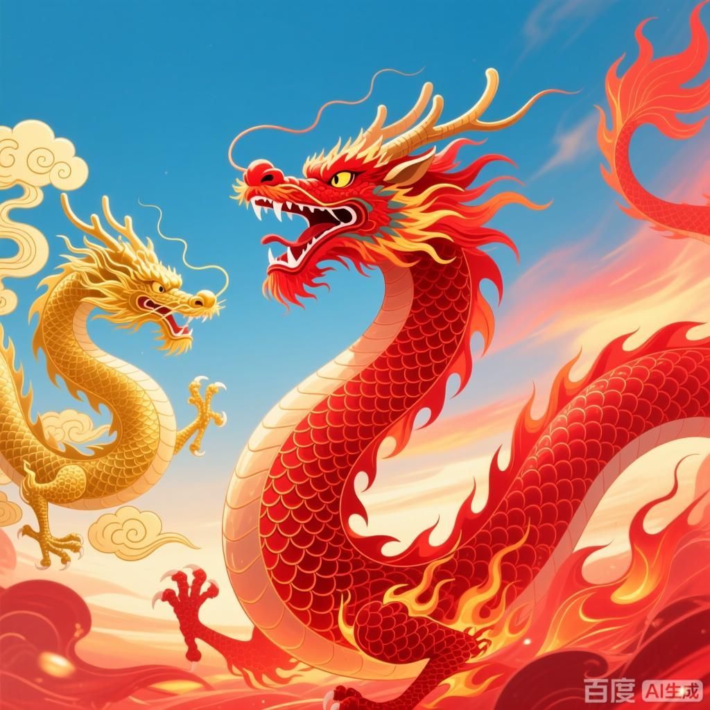 红龙与金龙的文化象征